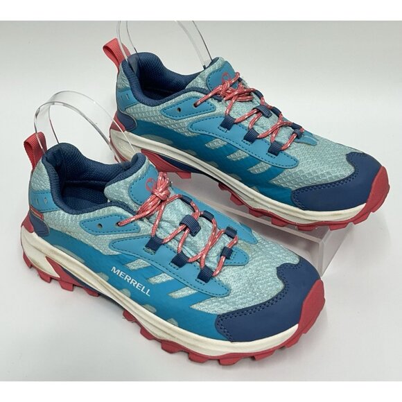 Merrell Moab Speed 2 Hiking Shoes Size 5 Big Kid/ Womens Waterproof Turquoise - Picture 3 of 9